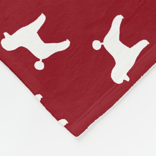 Speelgoed Poodle Dog Silhouettes Pattern Red en Wh Fleece Deken (Hoek)