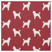 Speelgoed Poodle Dog Silhouettes Pattern Red en Wh Stof (Swatch)