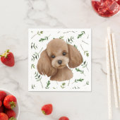 Speelgoed Poodle Greenery Boho Baby shower Napkins Servet (Insitu)