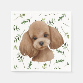 Speelgoed Poodle Greenery Boho Baby shower Napkins Servet