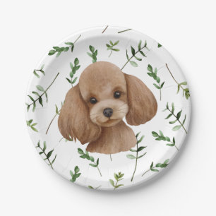 Speelgoed Poodle Greenery Boho Baby shower Paper B Papieren Bordje