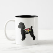 Speelgoed Poodle Hondenras Boho Floral Silhouette Tweekleurige Koffiemok (Links)