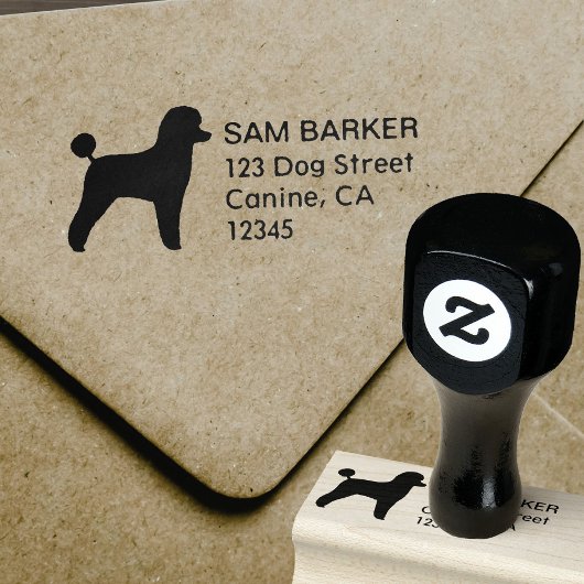 Speelgoed Poodle Hondenras Silhouet Retouradres Rubberstempel