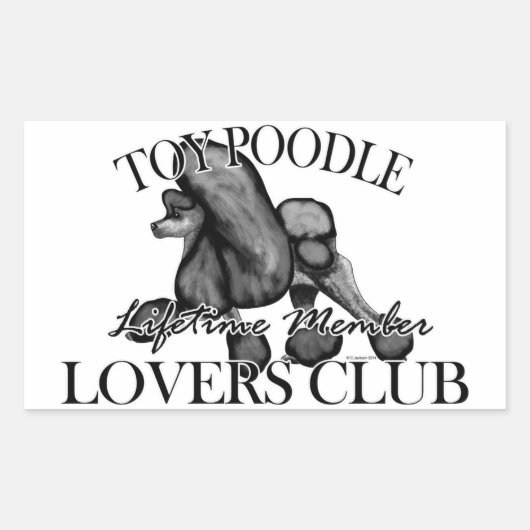 Speelgoed Poodle Lovers Club Black Rechthoekige Sticker (Voorkant)