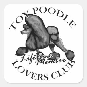 Speelgoed Poodle Lovers Club Black Vierkante Sticker