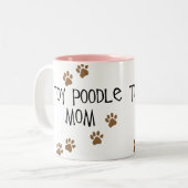 Speelgoed Poodle mama Tweekleurige Koffiemok (Voorkant links)