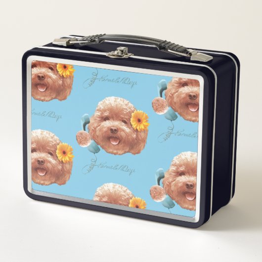 Speelgoed Poodle met bloem en telefoon illustratie (Voorkant)