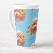 Speelgoed Poodle met bloem en telefoon illustratie Latte Mok (Linkerhoek)