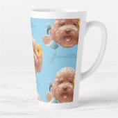 Speelgoed Poodle met bloem en telefoon illustratie Latte Mok (Rechts)