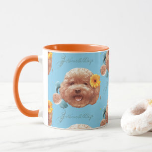 Speelgoed Poodle met bloem en telefoon illustratie Mok
