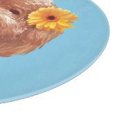 Speelgoed Poodle met bloem en telefoon illustratie Snijplank (Hoek)