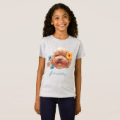 Speelgoed Poodle met bloem en telefoon illustratie T-shirt (Voorkant volledig)
