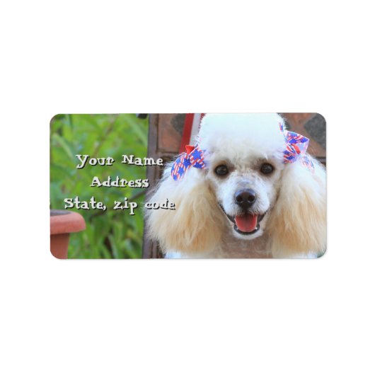 Speelgoed Poodle puppy adresetiketten Etiket (Voorkant)