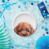Speelgoed poodle roodbruin origineel van miart papieren bordje (Feest)