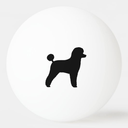 Speelgoed Poodle Silhouette Pingpongbal (Voorkant)
