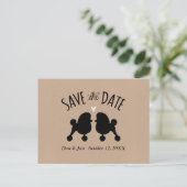 Speelgoed Poodle Silhouetten Bruiloft Save the Dat Aankondigingskaart (Staand voorkant)