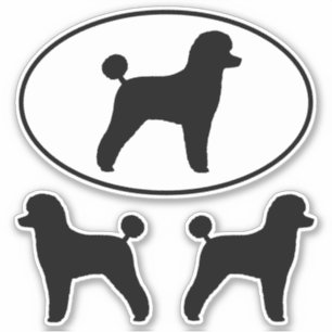 Speelgoed Poodle Silhouetten Hondenras Vinyl Stick Sticker