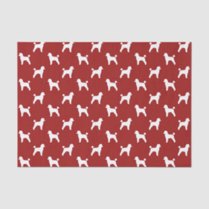 Speelgoed Poodle Silhouettes Pattern Red Tissuepapier