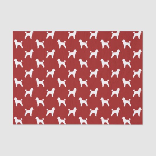 Speelgoed Poodle Silhouettes Pattern Red Tissuepapier (Voorkant)