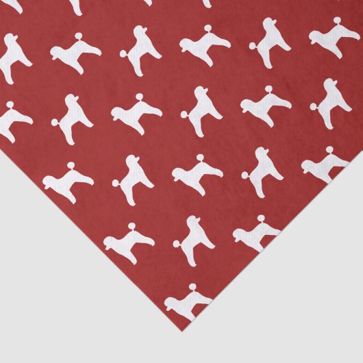 Speelgoed Poodle Silhouettes Pattern Red Tissuepapier (Detail)