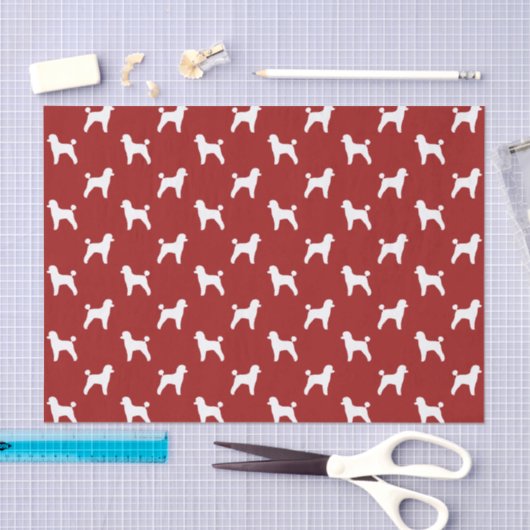Speelgoed Poodle Silhouettes Pattern Red Tissuepapier (Craft)