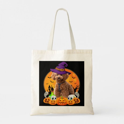 Speelgoed Poodle Witch Pumpkin Hondenliefhebber Fu Tote Bag (Achterkant)