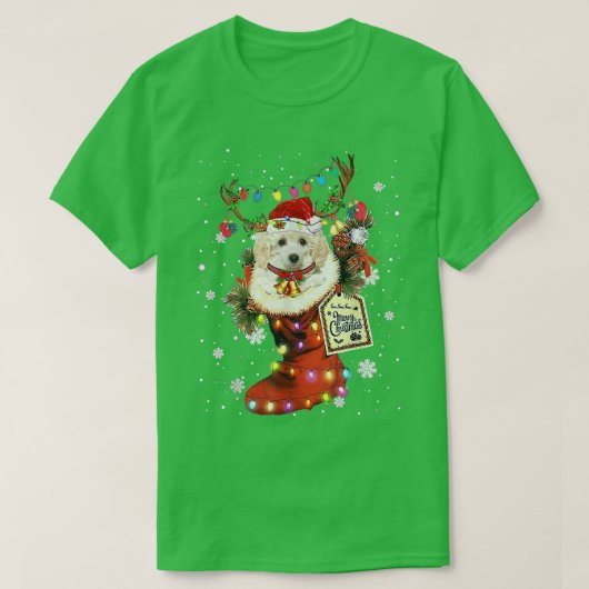 Speelgoed Poodle Xmas startende Kerstmis wintersne T-shirt (Design voorkant)