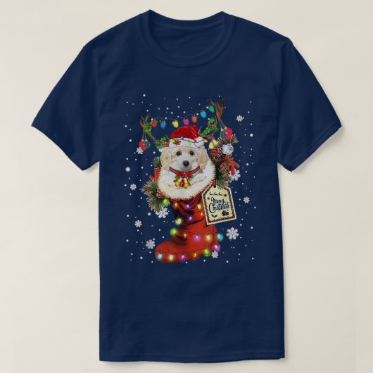 Speelgoed Poodle Xmas startende Kerstmis wintersne T-shirt (Design voorkant)