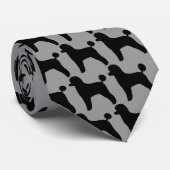 Speelgoed Poodles Patroon Zwart en Grijs Stropdas (Opgerold)