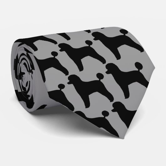 Speelgoed Poodles Patroon Zwart en Grijs Stropdas (Opgerold)