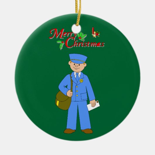 Speelgoed Postman kerstversiering Keramisch Ornament (Voorkant)