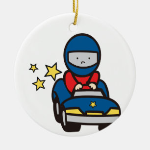 Speelgoed Race Car Keramisch Ornament
