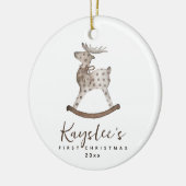 Speelgoed Rendier Baby Eerste Kerst Keramisch Orna Keramisch Ornament (Links)