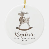 Speelgoed Rendier Baby Eerste Kerst Keramisch Orna Ornament (Voorkant)