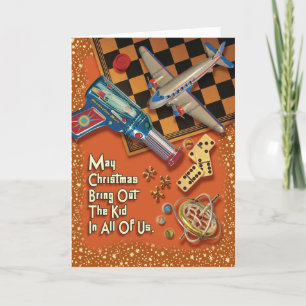  speelgoed Retro kerst Kaart