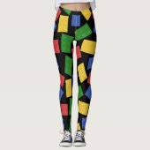 Speelgoed Rijen Afdrukken rood, geel, groen, blauw Leggings (Voorkant)