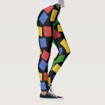 Speelgoed Rijen Afdrukken rood, geel, groen, blauw Leggings<br><div class="desc">Show de wereld dat je gewoon een groot kind in hart en nieren bent met deze leuke leggings met patronen die zijn voorzien van en overal print van plastic speelgoed bouwstenen blokken in rood,  geel,  groen en blauw tegen een zwarte achtergrond.</div>