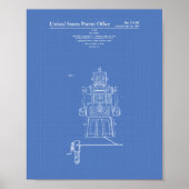  Speelgoed Robot 1955 Patent Art Blueprint Poster (Voorkant)