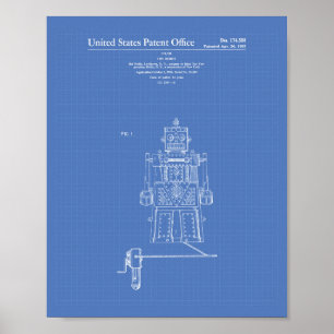Speelgoed Robot 1955 Patent Art Blueprint Poster