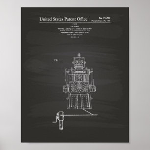 Speelgoed Robot 1955 Patent Art Chalkboard Poster