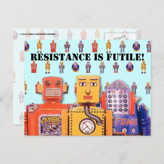 Speelgoed Robot Aangepaste Briefkaarten (Voorkant / Achterkant)