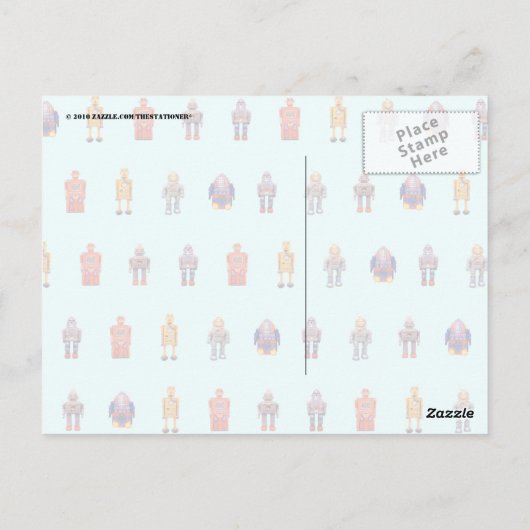 Speelgoed Robot Aangepaste Briefkaarten (Achterkant)