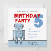 Speelgoed Robot Birthday Uitnodiging (Voorkant)