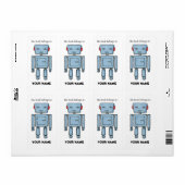 Speelgoed Robot Bookplate Label (Full Sheet)