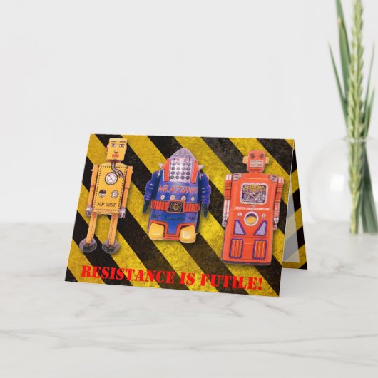 Speelgoed Robot Custom Birthday Kaart (Voorkant)