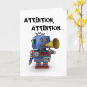 Speelgoed robot gelukkige verjaardagskaart kaart (Gele Bloem)