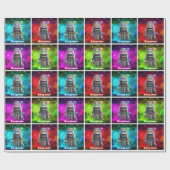 Speelgoed Robot kleurrijke Sci Fi Galaxy aangepast Cadeaupapier (Vlak)