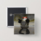 Speelgoed robot op een Alien-planeet Button (Voorkant /achterkant)