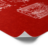 Speelgoed Robot Patent - Burgundy Red Poster (Hoek)