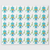 Speelgoed robots cadeaupapier (Vlak)